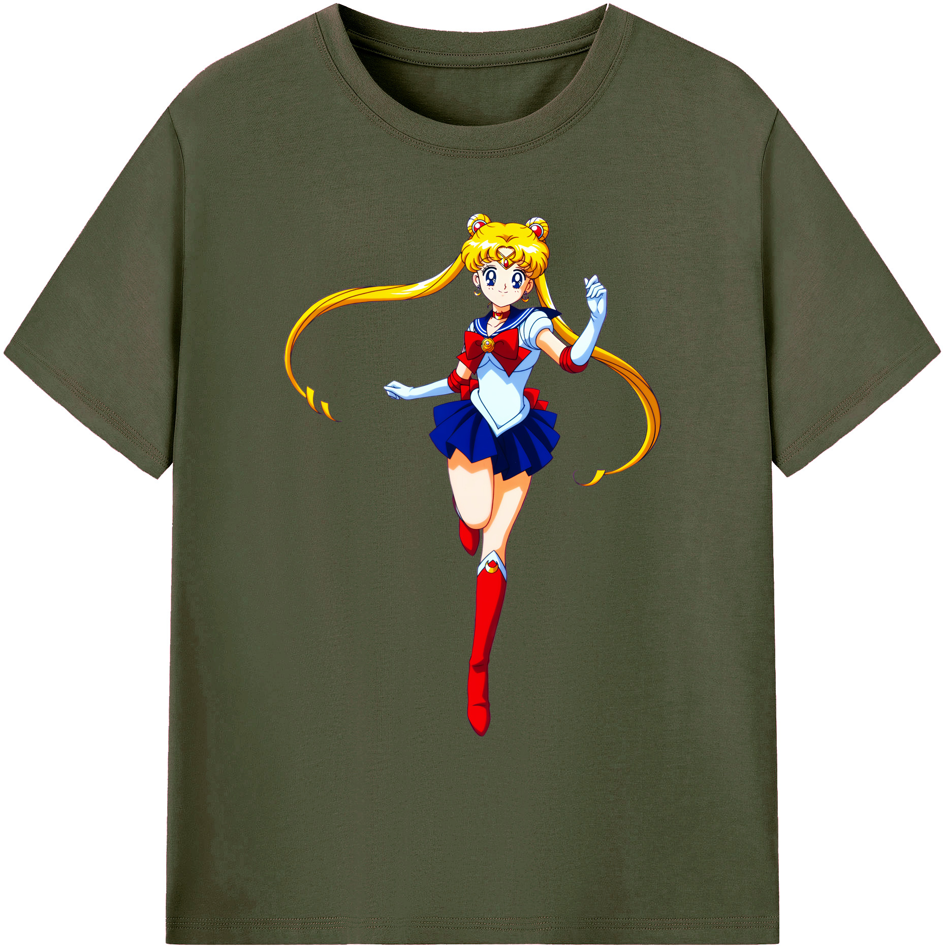 （画像用） 美少女戦士セーラームーン 月野 うさぎ つきの うさぎ Sailor Moon Tsukino Usagi 綿100％ メンズ半袖Tシャツ｜肌触りやわらか＆通気性